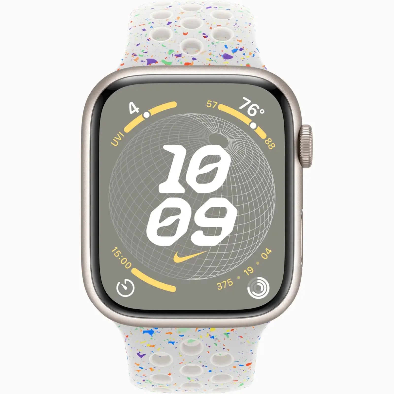 Смарт-годинник Apple Watch Series 9 GPS 45mm Starlight Aluminum Case with Pure Platinum Nike Sport Band M/L (MR9P3, MUV13)