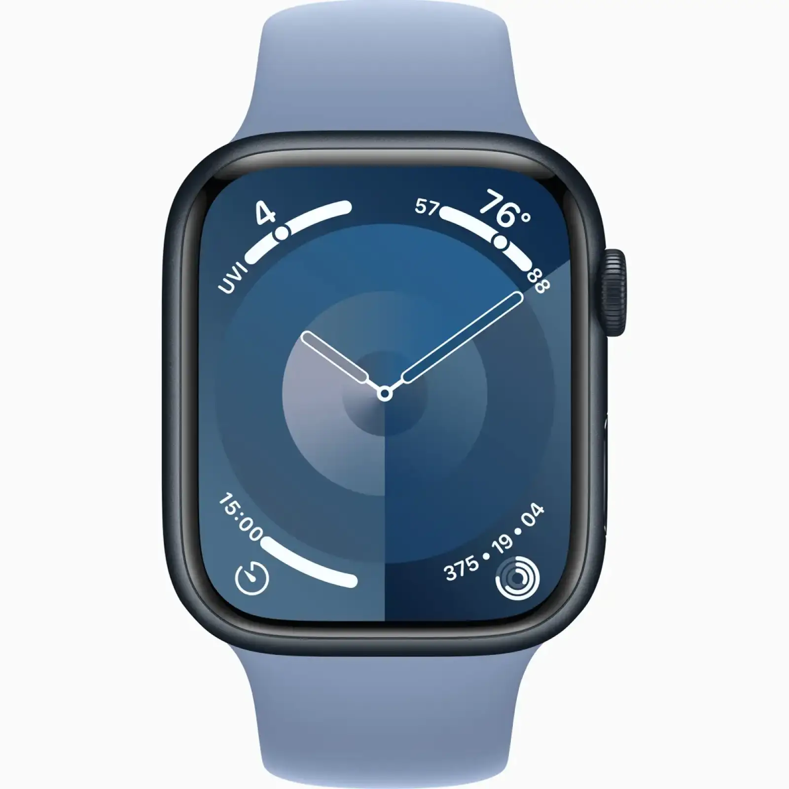 Смарт-годинник Apple Watch Series 9 GPS 45mm Midnight Aluminum Case with Winter Blue Sport Band S/M (MR9Q3, MT413)