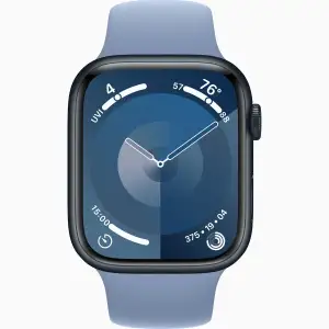 Смарт-годинник Apple Watch Series 9 GPS 45mm Midnight Aluminum Case with Winter Blue Sport Band S/M (MR9Q3, MT413)