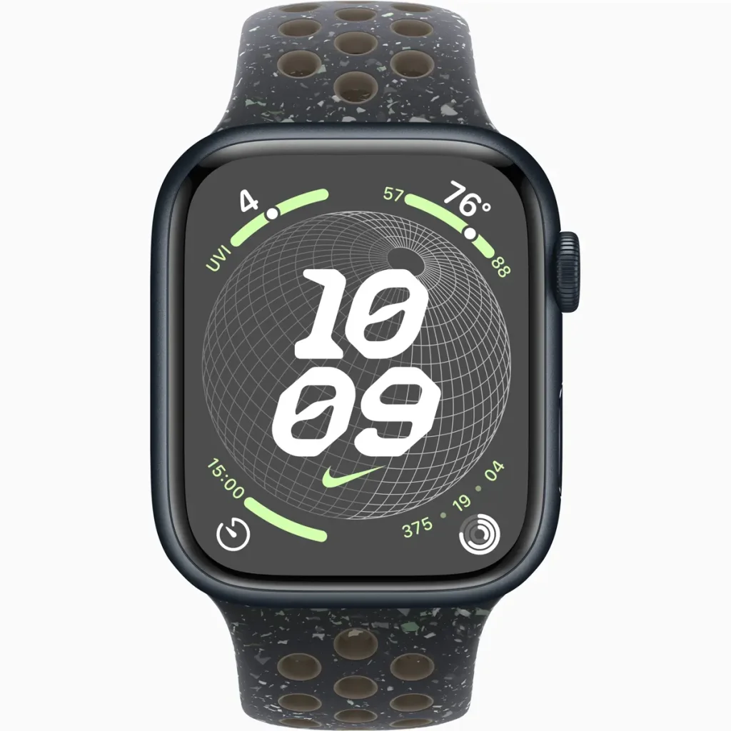 Смарт-годинник Apple Watch Series 9 GPS 41mm Midnight Aluminum Case with Midnight Sky Nike Sport Band M/L (MR9L3, MUUP3)