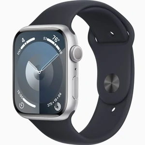 Смарт-часы Apple Watch Series 9 GPS 45mm Silver Aluminum Case with Midnight Sport Band (MR9R3, MT593)