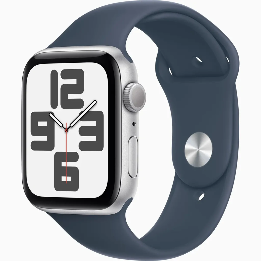 Смарт-часы Apple Watch SE GPS 40mm Silver Aluminum Case with Storm Blue Sport Band M/L (MRE23)