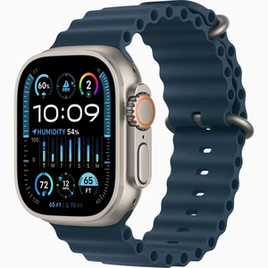 Смарт-годинник Apple Watch Ultra 2 GPS + Cellular 49mm Titanium Case with Blue Ocean Band (MREG3)