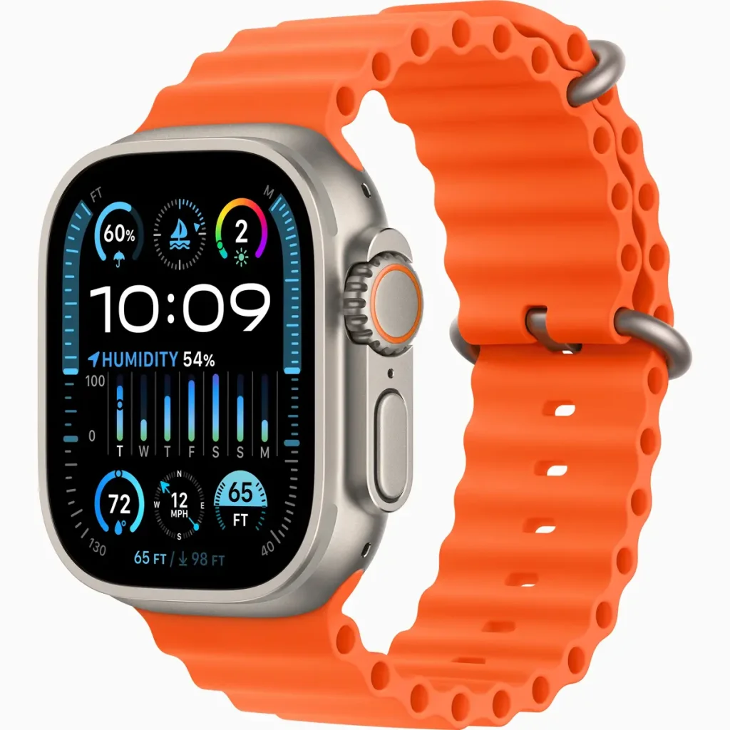Смарт-годинник Б/В Apple Watch Ultra 2 GPS + Cellular 49mm Titanium Case with Orange Ocean Band (Ідеальний стан)