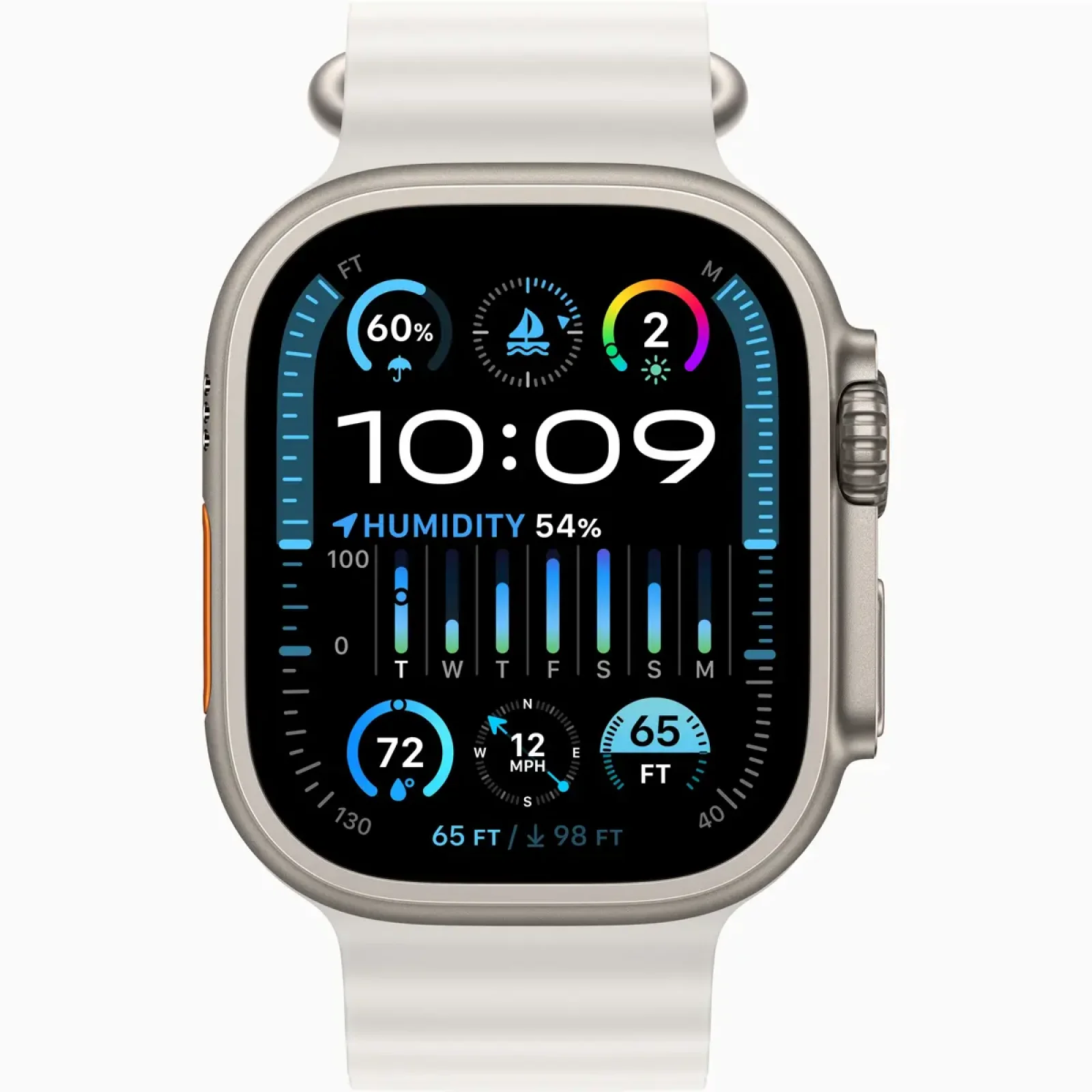 Смарт-часы Apple Watch Ultra 2 GPS + Cellular 49mm Titanium Case with White Ocean Band (MREJ3)
