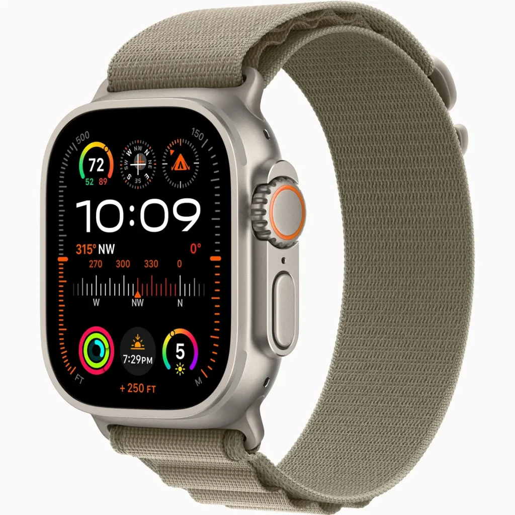 Смарт-годинник Apple Watch Ultra 2 GPS + Cellular 49mm Titanium Case with Olive Alpine Loop Small (MREX3/MRFH3)