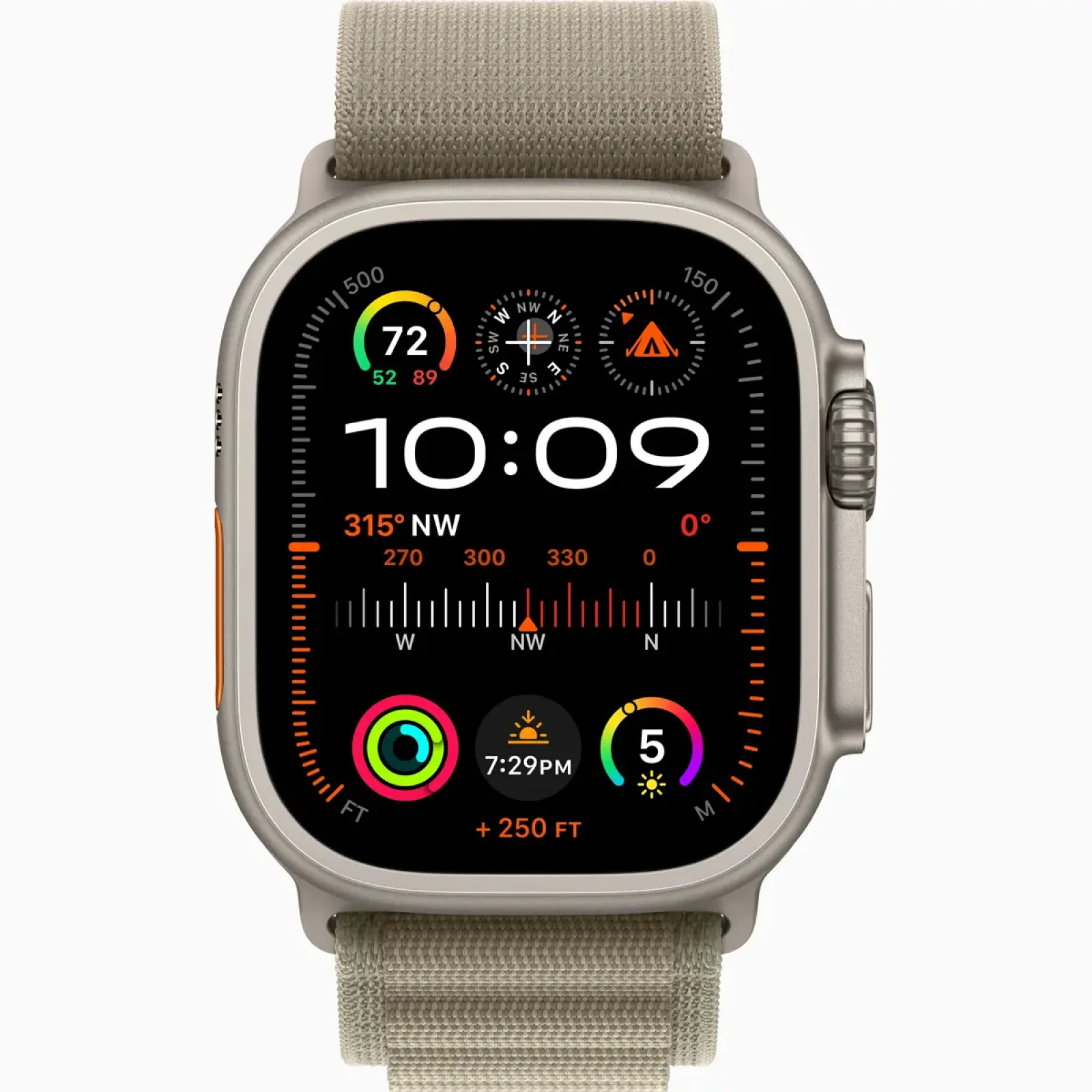 Смарт-годинник Apple Watch Ultra 2 GPS + Cellular 49mm Titanium Case with Olive Alpine Loop Large (MRF03/MRFK3)