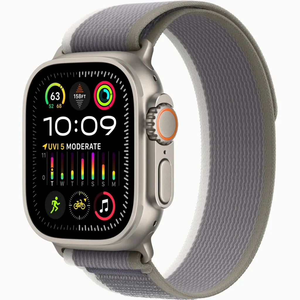 Смарт-годинник Apple Watch Ultra 2 GPS + Cellular 49mm Titanium Case with Green/Gray Trail Loop M/L (MRF43)