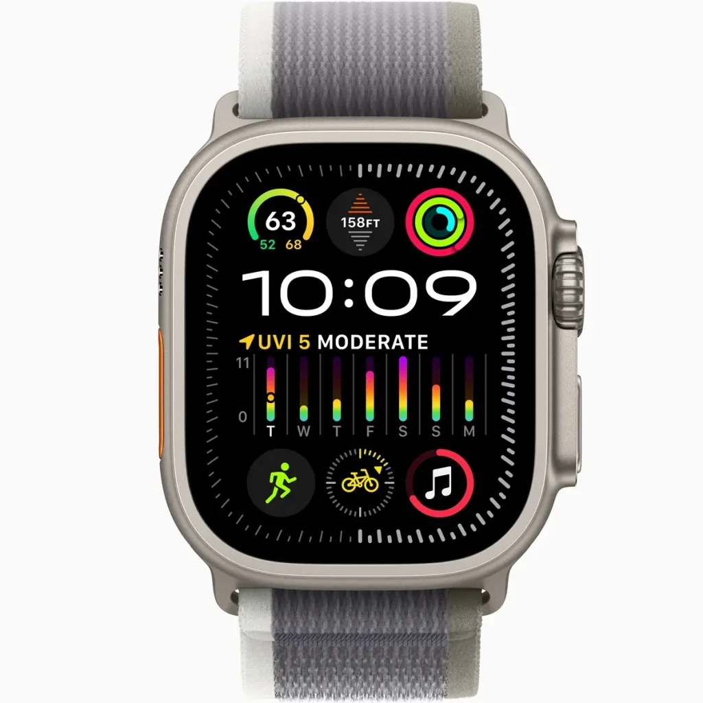 Смарт-годинник Apple Watch Ultra 2 GPS + Cellular 49mm Titanium Case with Green/Gray Trail Loop M/L (MRF43)