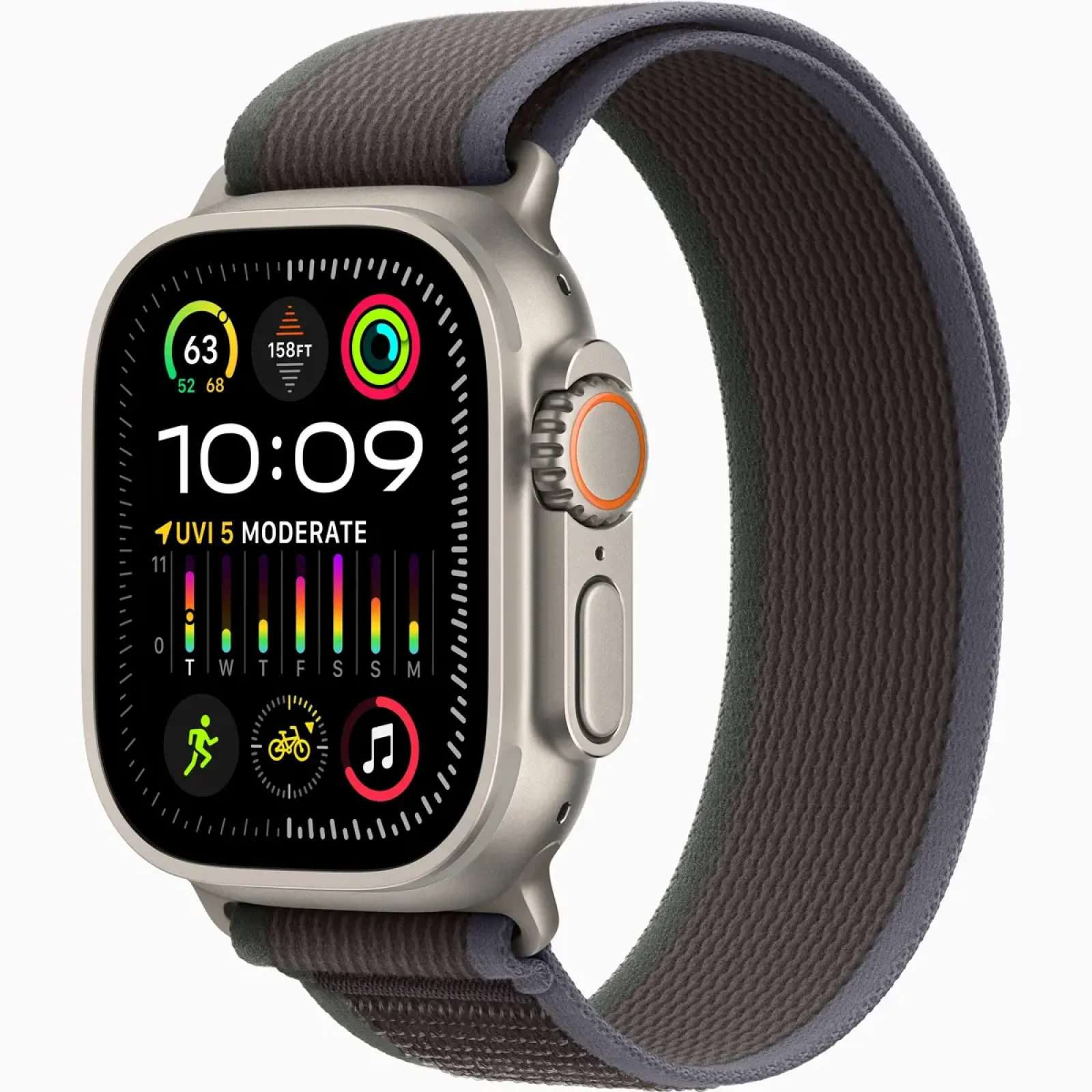 Смарт-годинник Apple Watch Ultra 2 GPS + Cellular 49mm Titanium Case with Blue/Black Trail Loop S/M (MRF53)