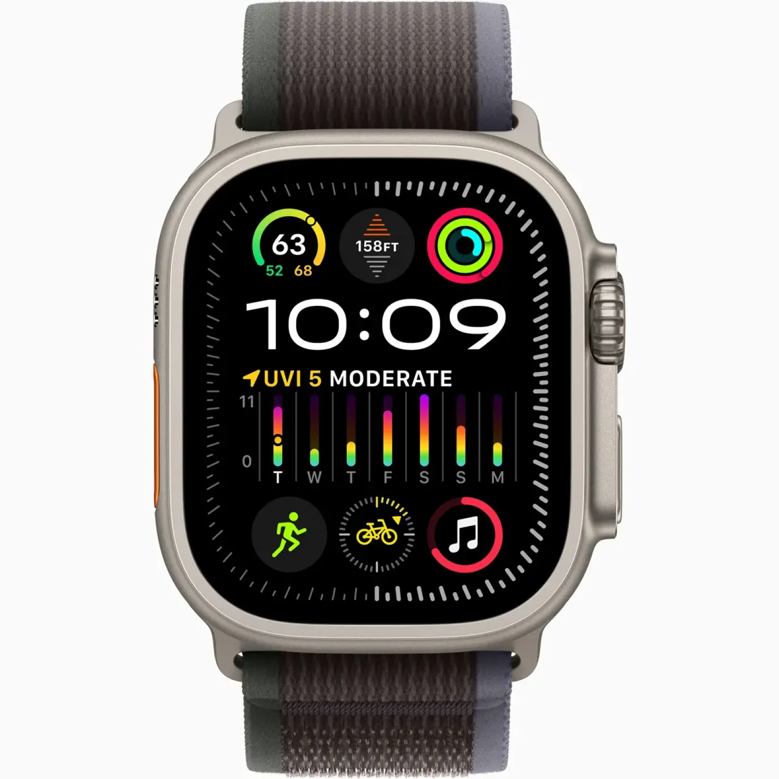 Смарт-годинник Apple Watch Ultra 2 GPS + Cellular 49mm Titanium Case with Blue/Black Trail Loop S/M (MRF53)