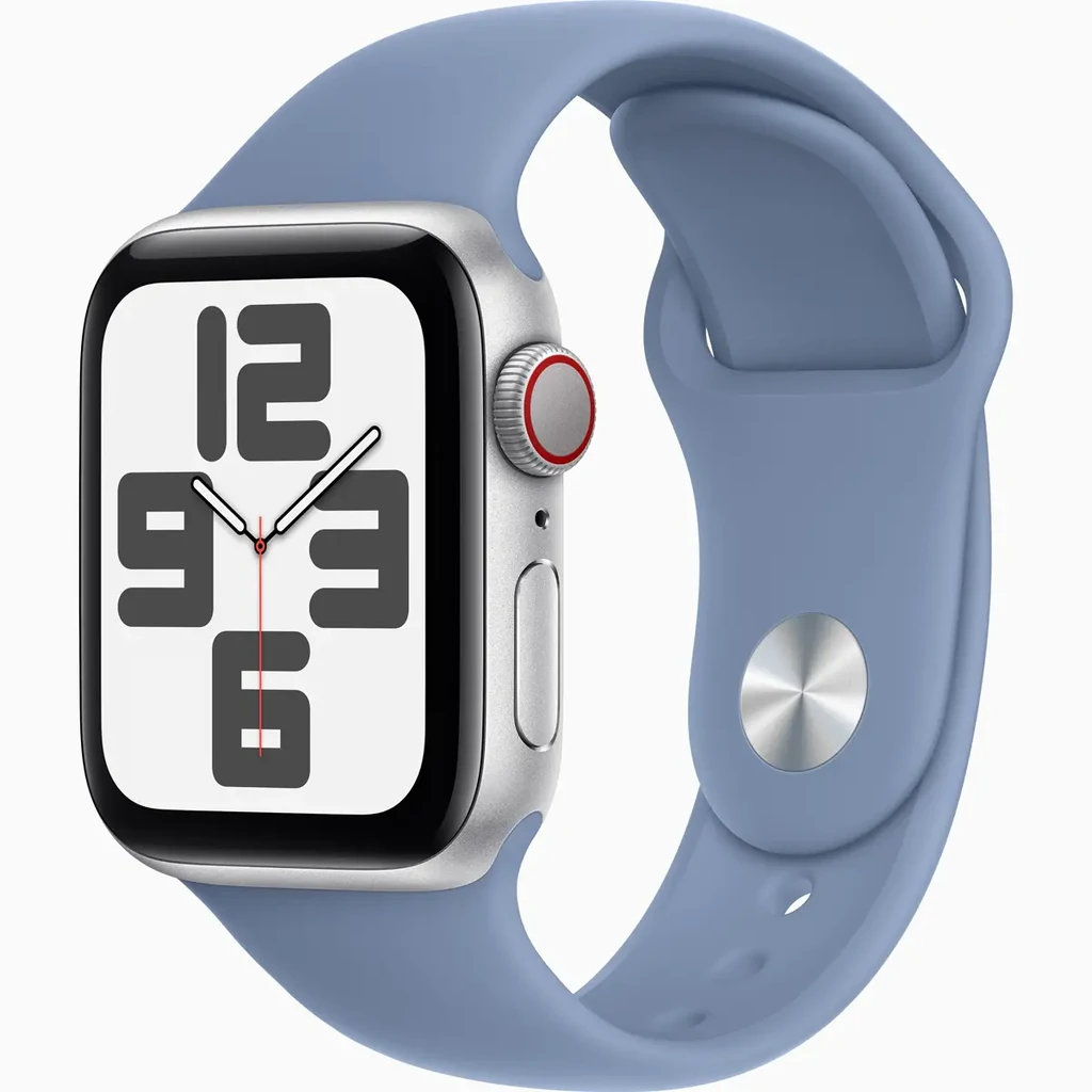 Смарт-годинник Apple Watch SE 2 GPS + Cellular 44mm Silver Aluminum Case with Winter Blue Sport Band (MRHL3)