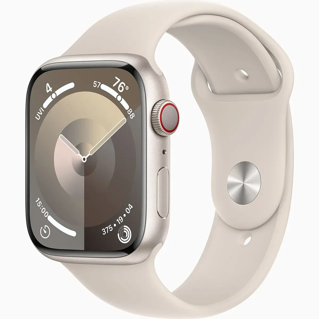 Смарт-годинник Apple Watch Series 9 GPS + Cellular 45mm Starlight Aluminum Case with Starlight Sport Band M/L (MRM93)