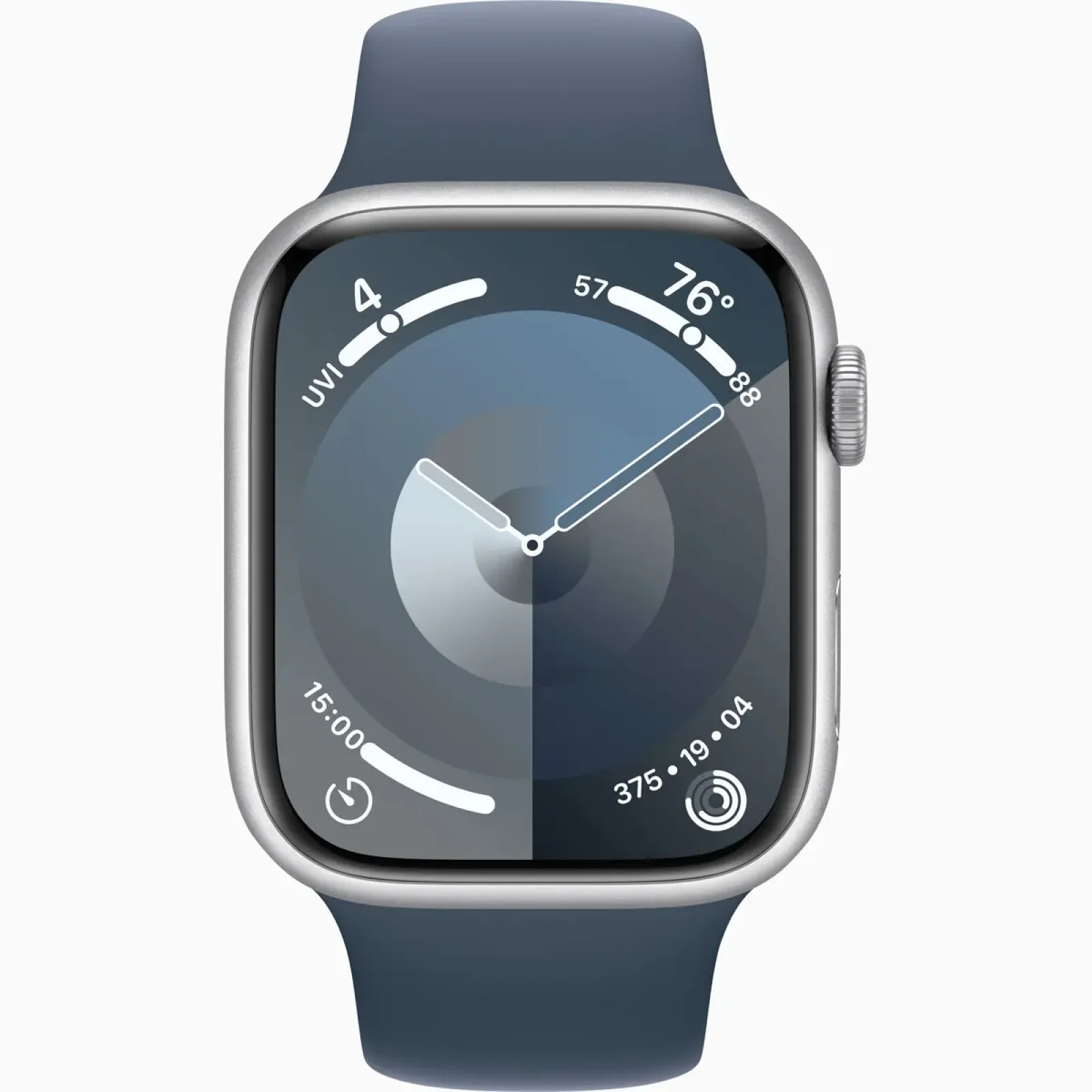 Смарт-годинник Apple Watch Series 9 GPS + Cellular 41mm Silver Aluminum Case with Storm Blue Sport Band M/L (MRHW3)