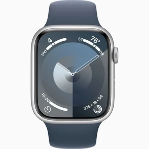Смарт-годинник Apple Watch Series 9 GPS + Cellular 41mm Silver Aluminum Case with Storm Blue Sport Band M/L (MRHW3)