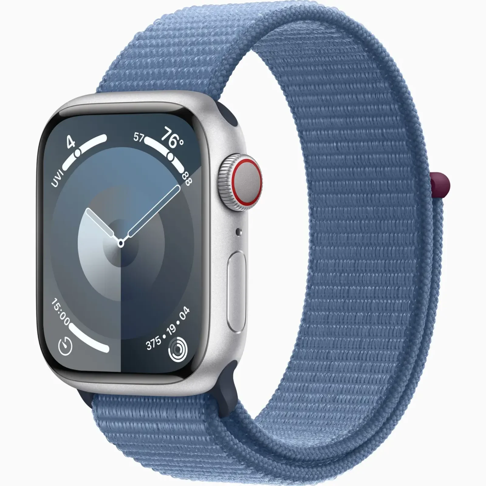 Смарт-годинник Apple Watch Series 9 GPS + Cellular 41mm Silver Aluminum Case with Winter Blue Sport Loop (MRHX3)