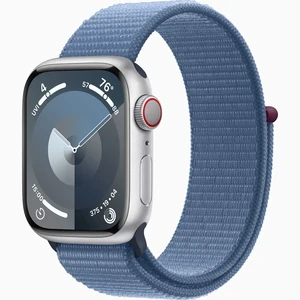 Смарт-годинник Apple Watch Series 9 GPS + Cellular 41mm Silver Aluminum Case with Winter Blue Sport Loop (MRHX3)