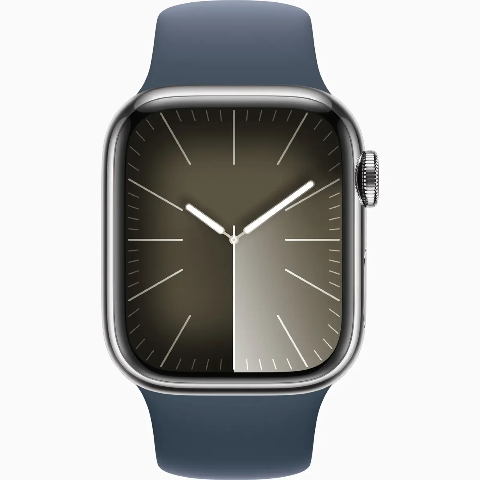 Смарт-годинник Apple Watch Series 9 GPS + Cellular 41mm Silver Stainless Steel Case with Storm Blue Sport Band M/L (MRJ33)