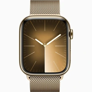 Смарт-часы Apple Watch Series 9 GPS + Cellular 45mm Gold Stainless Steel Case with Gold Milanese Loop (MRMU3)