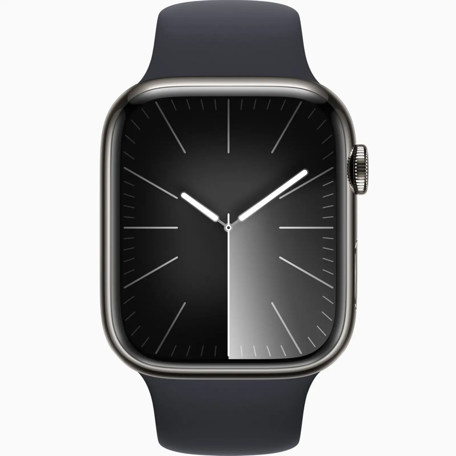 Смарт-годинник Apple Watch Series 9 GPS + Cellular 41mm Graphite Stainless Steel Case with Midnight Sport Band M/L (MRJ93)
