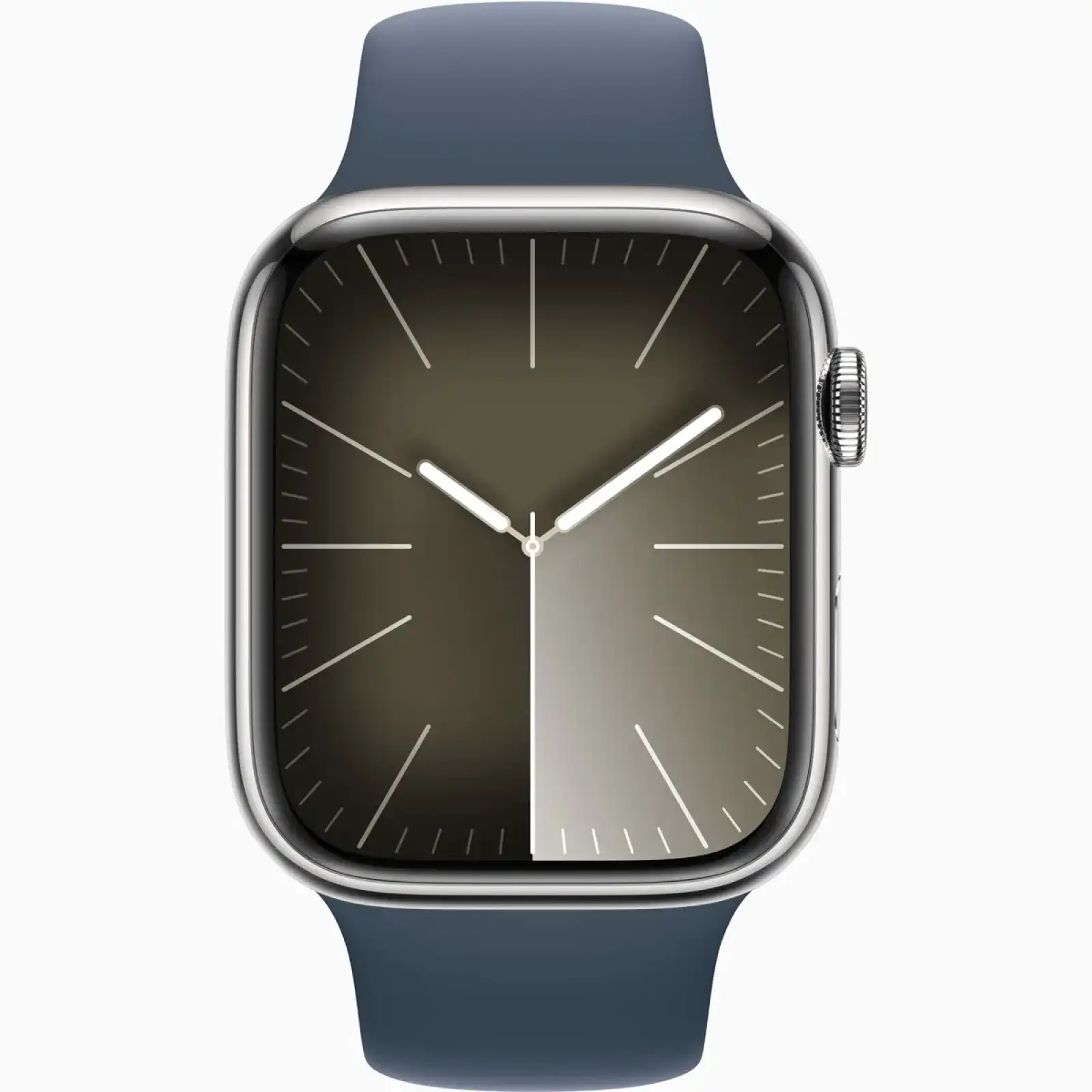 Смарт-годинник Apple Watch Series 9 GPS + Cellular 45mm Silver Stainless Steel Case with Storm Blue Sport Band M/L (MRMP3)