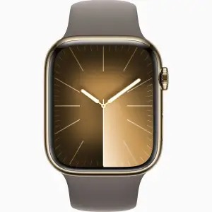 Смарт-годинник Apple Watch Series 9 GPS + Cellular 45mm Gold Stainless Steel Case with Clay Sport Band M/L (MRMT3)