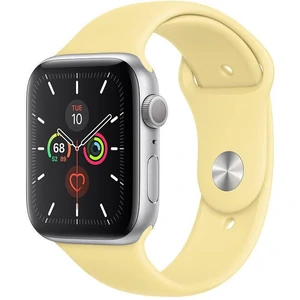 Смарт-часы Apple Watch Series 5 GPS 44mm Silver Aluminum Case with Lemon Cream Sport Band (MWT32)