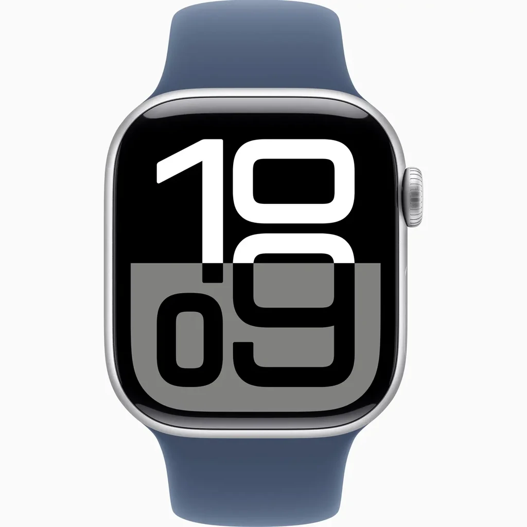 Смарт-годинник Apple Watch Series 10 GPS + Cellular 46mm Silver Aluminum Case with Denim Sport Band M/L (MWY13)