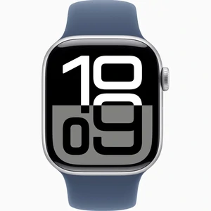 Смарт-годинник Apple Watch Series 10 GPS + Cellular 46mm Silver Aluminum Case with Denim Sport Band M/L (MWY13)