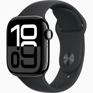 Смарт-годинник Apple Watch Series 10 GPS + Cellular 42mm Jet Black Aluminum Case with Black Sport Band M/L (MWX73)