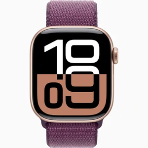 Смарт-годинник Apple Watch Series 10 GPS 42mm Rose Gold Aluminum Case with Plum Sport Loop (MWWK3)