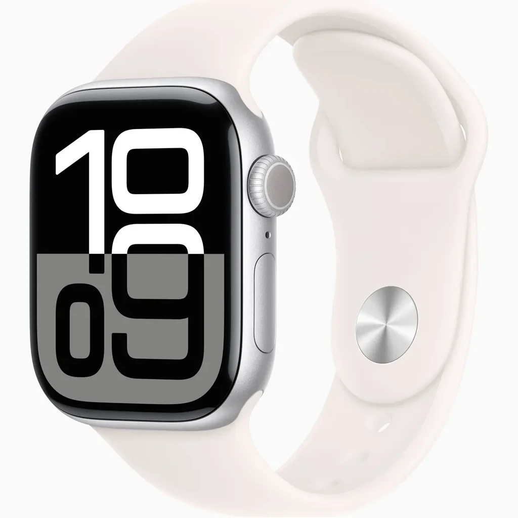 Смарт-часы Apple Watch Series 10 GPS 46mm Silver Aluminum Case with Light Blush Sport Band S/M (MWX03, MXM83)