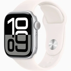 Смарт-часы Apple Watch Series 10 GPS 46mm Silver Aluminum Case with Light Blush Sport Band S/M (MWX03, MXM83)