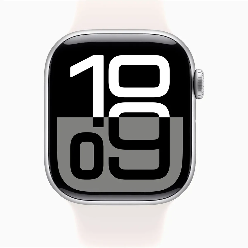 Смарт-часы Apple Watch Series 10 GPS 46mm Silver Aluminum Case with Light Blush Sport Band S/M (MWX03, MXM83)
