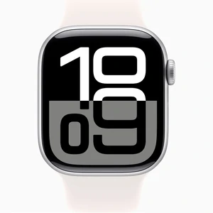 Смарт-часы Apple Watch Series 10 GPS 46mm Silver Aluminum Case with Light Blush Sport Band S/M (MWX03, MXM83)