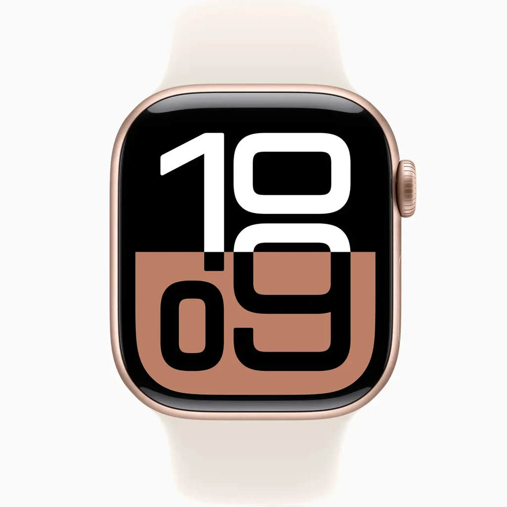 Смарт-часы Apple Watch Series 10 GPS 46mm Rose Gold Aluminum Case with Starlight Sport Band S/M (MWX23, MXM63)