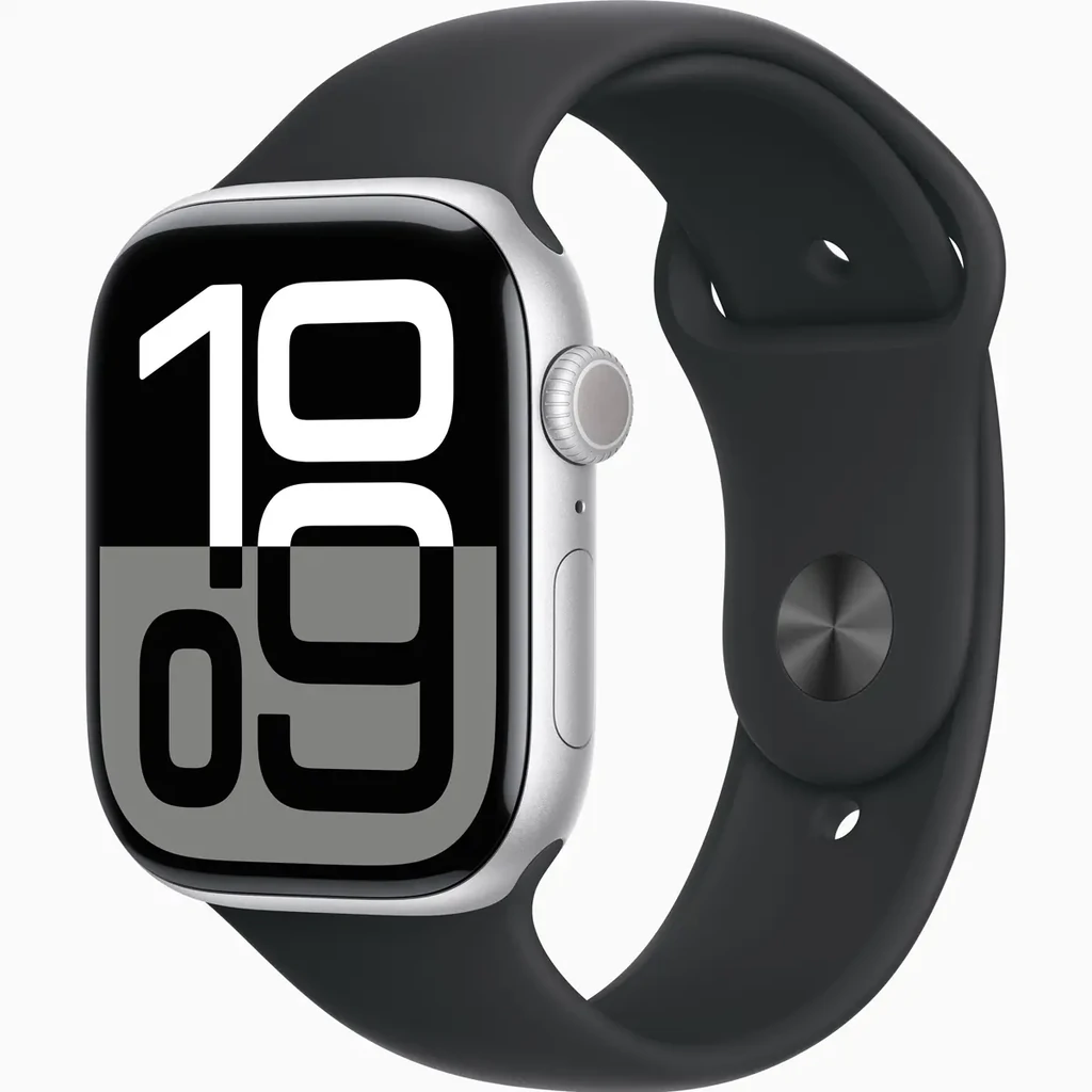 Смарт-годинник Apple Watch Series 10 GPS 46mm Silver Aluminum Case with Black Sport Band S/M (MWX03, MXM23)