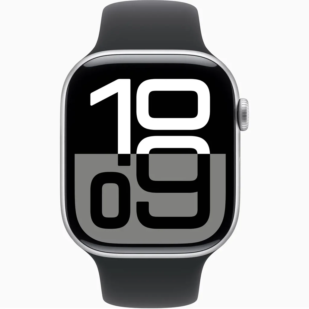 Смарт-годинник Apple Watch Series 10 GPS 46mm Silver Aluminum Case with Black Sport Band S/M (MWX03, MXM23)