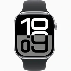 Смарт-годинник Apple Watch Series 10 GPS 46mm Silver Aluminum Case with Black Sport Band S/M (MWX03, MXM23)