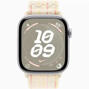 Смарт-годинник Apple Watch Series 10 GPS 46mm Silver Aluminum Case with Starlight/Pink Nike Sport Loop (MWX03, MYJE3)