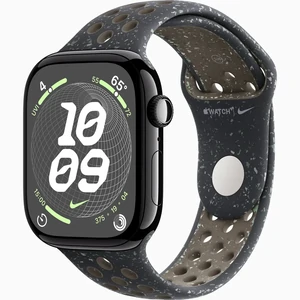 Смарт-годинник Apple Watch Series 10 GPS 42mm Jet Black Aluminum Case with Midnight Sky Nike Sport Band M/L (MWWX3, MYJQ3)