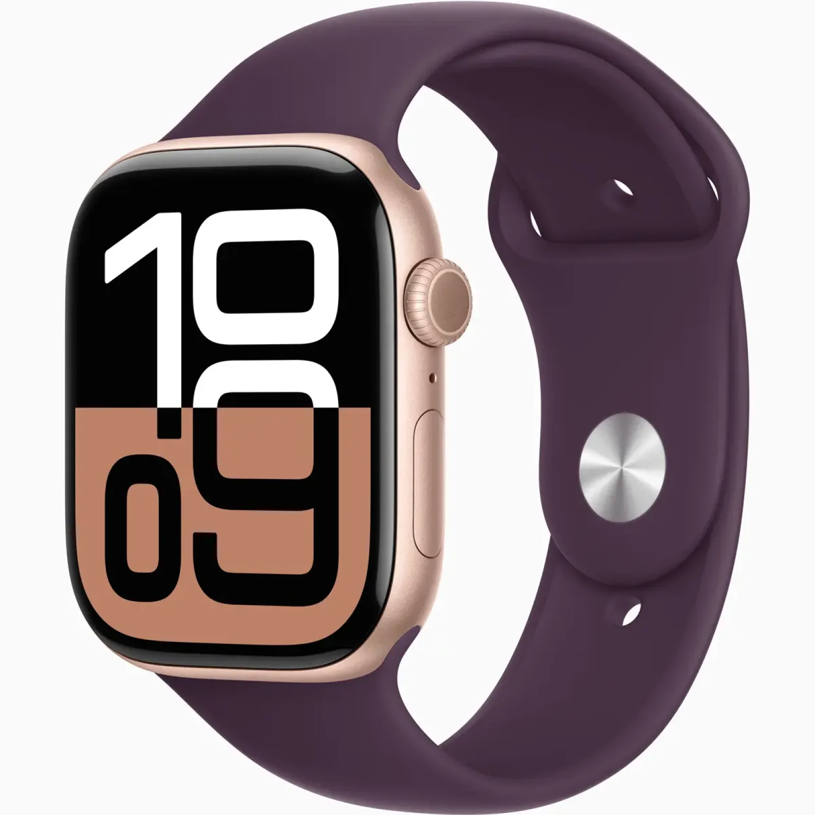 Смарт-годинник Apple Watch Series 10 GPS 46mm Rose Gold Aluminum Case with Plum Sport Band M/L (MWX23)