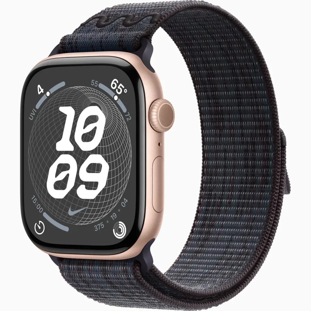 Смарт-годинник Apple Watch Series 10 GPS 46mm Rose Gold Aluminum Case with Black/Blue Nike Sport Loop (MWX23, MYJD3)