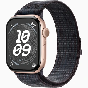 Смарт-часы Apple Watch Series 10 GPS 46mm Rose Gold Aluminum Case with Black/Blue Nike Sport Loop (MWX23, MYJD3)