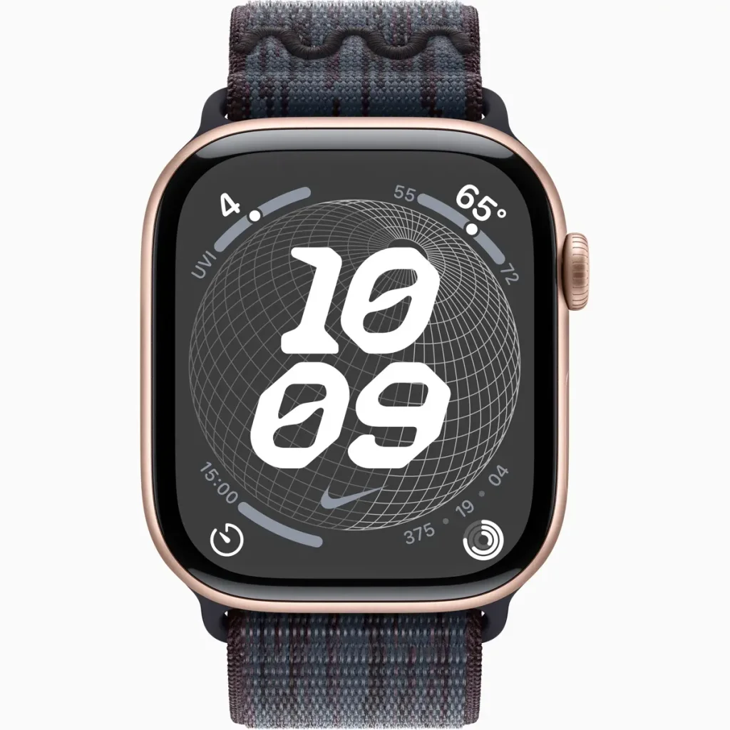 Смарт-годинник Apple Watch Series 10 GPS 46mm Rose Gold Aluminum Case with Black/Blue Nike Sport Loop (MWX23, MYJD3)