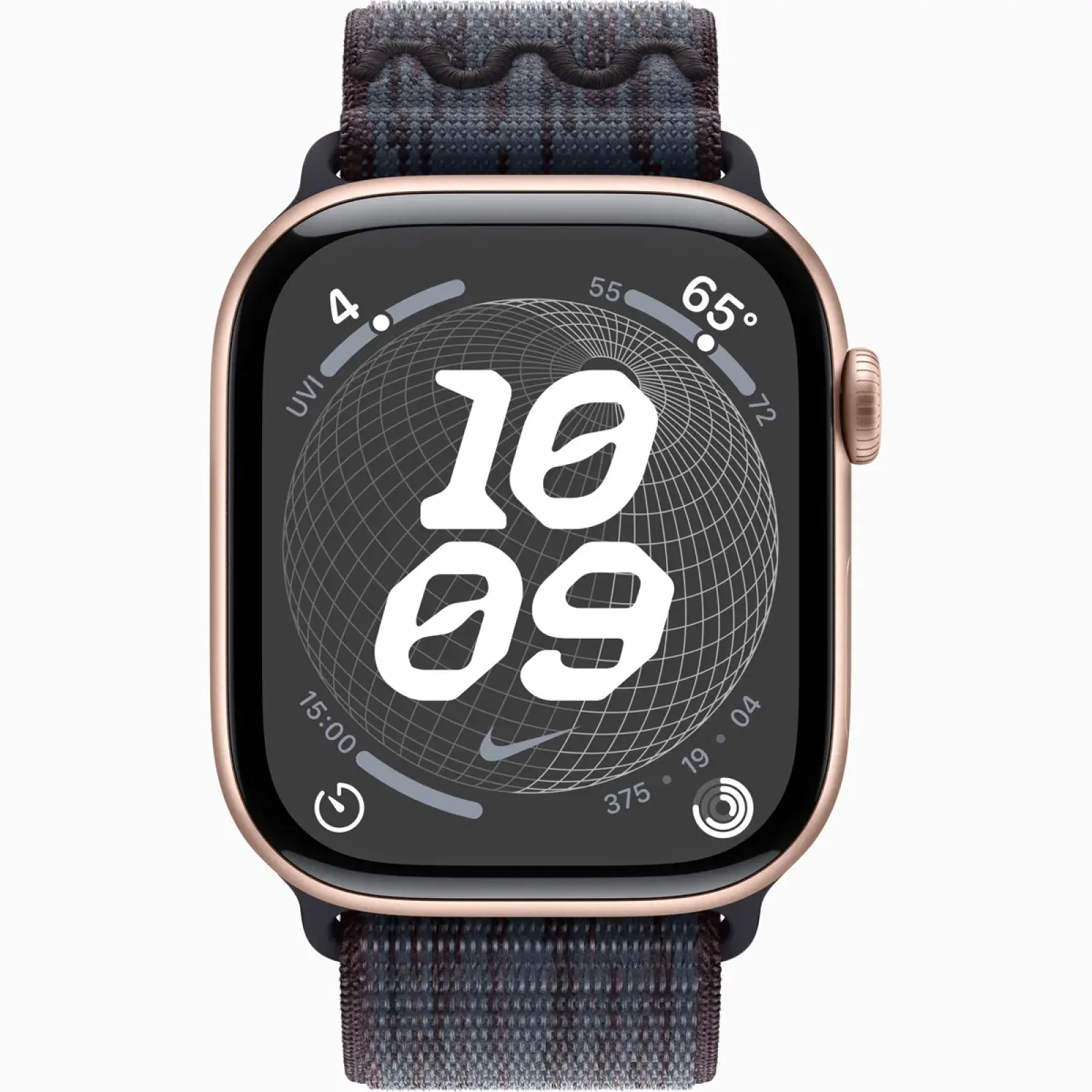 Смарт-часы Apple Watch Series 10 GPS 46mm Rose Gold Aluminum Case with Black/Blue Nike Sport Loop (MWX23, MYJD3)