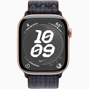 Смарт-годинник Apple Watch Series 10 GPS 46mm Rose Gold Aluminum Case with Black/Blue Nike Sport Loop (MWX23, MYJD3)