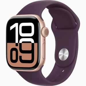 Смарт-часы Apple Watch Series 10 GPS + Cellular 42mm Rose Gold Aluminum Case with Plum Sport Loop (MWXC3)