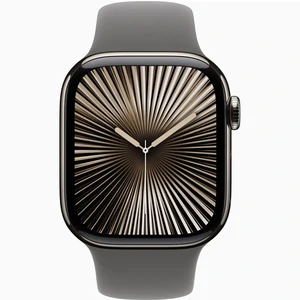 Смарт-годинник Apple Watch Series 10 GPS + Cellular 42mm Natural Titanium Case with Stone Grey Sport Band S/M (MWXD3)