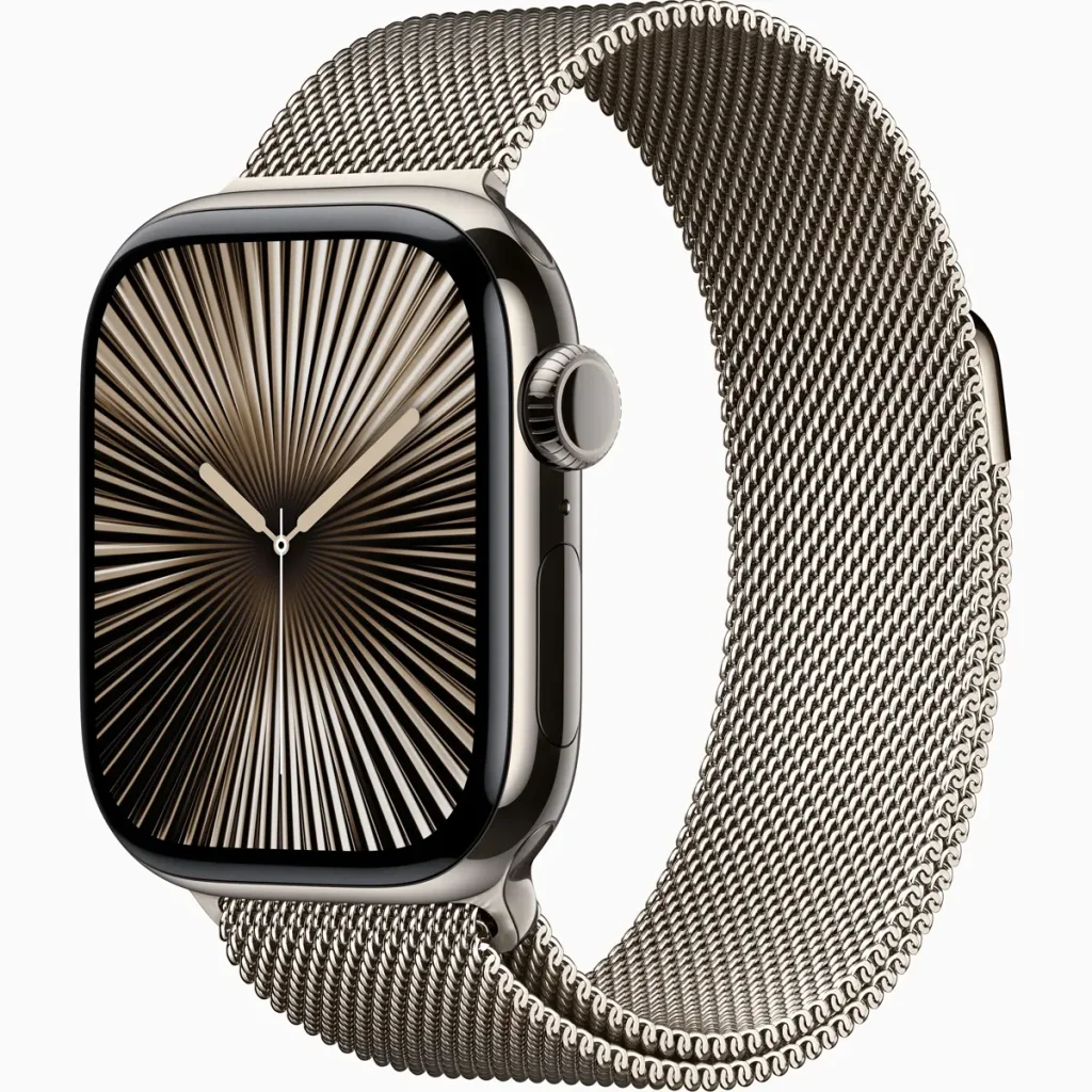 Смарт-часы Apple Watch Series 10 GPS + Cellular 46mm Natural Titanium Case with Natural Milanese Loop M/L (MWYC3)